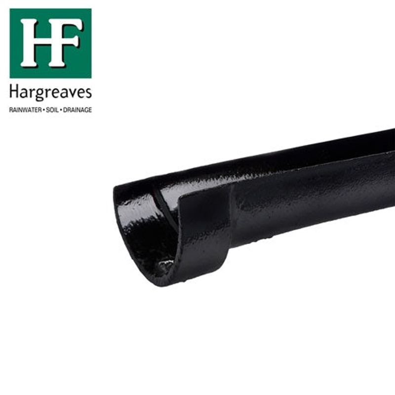 Cast Iron Deep Style Guttering Length 1.8m 100mm Black Finish