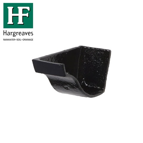 Cast Iron OG Guttering Internal Stopend - 115mm Black Finish