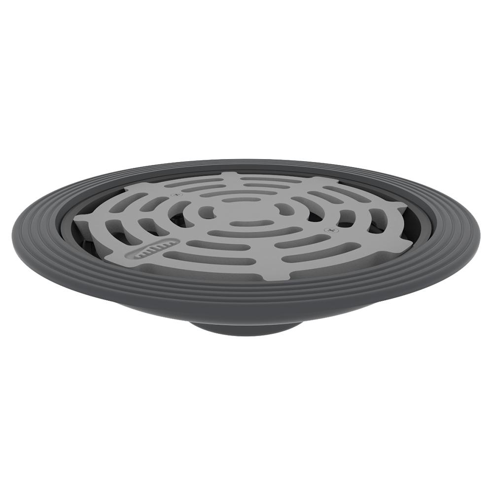 Cast Iron Rainwater Roof Outlet Vertical Thread with Flat Grate - 110mm