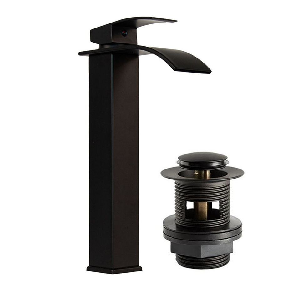 Tall Black Tap with Slotted Waste