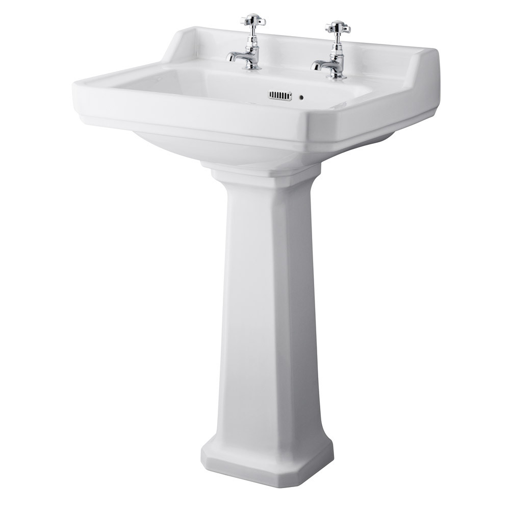 Hudson Reed Richmond White 2 Tap Basin & Pedestal