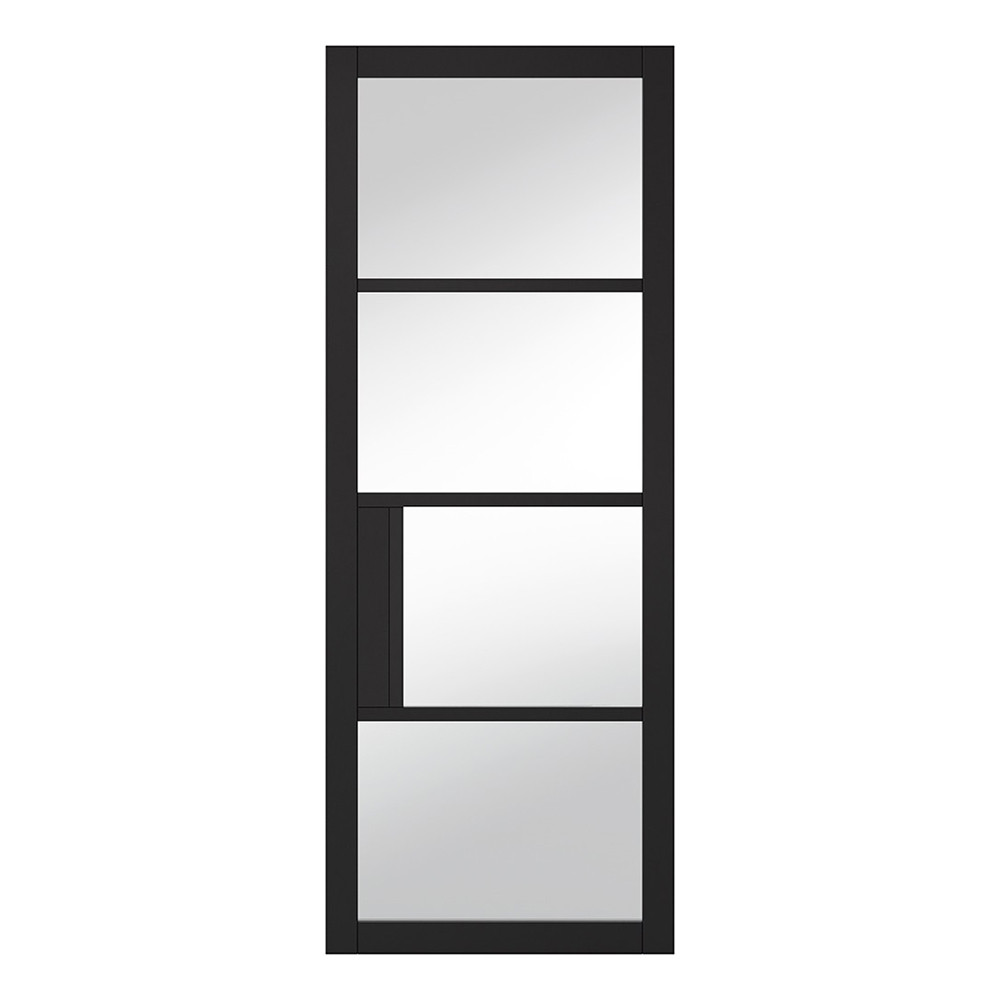 LPD Chelsea Black Primed Clear Glass Internal Door