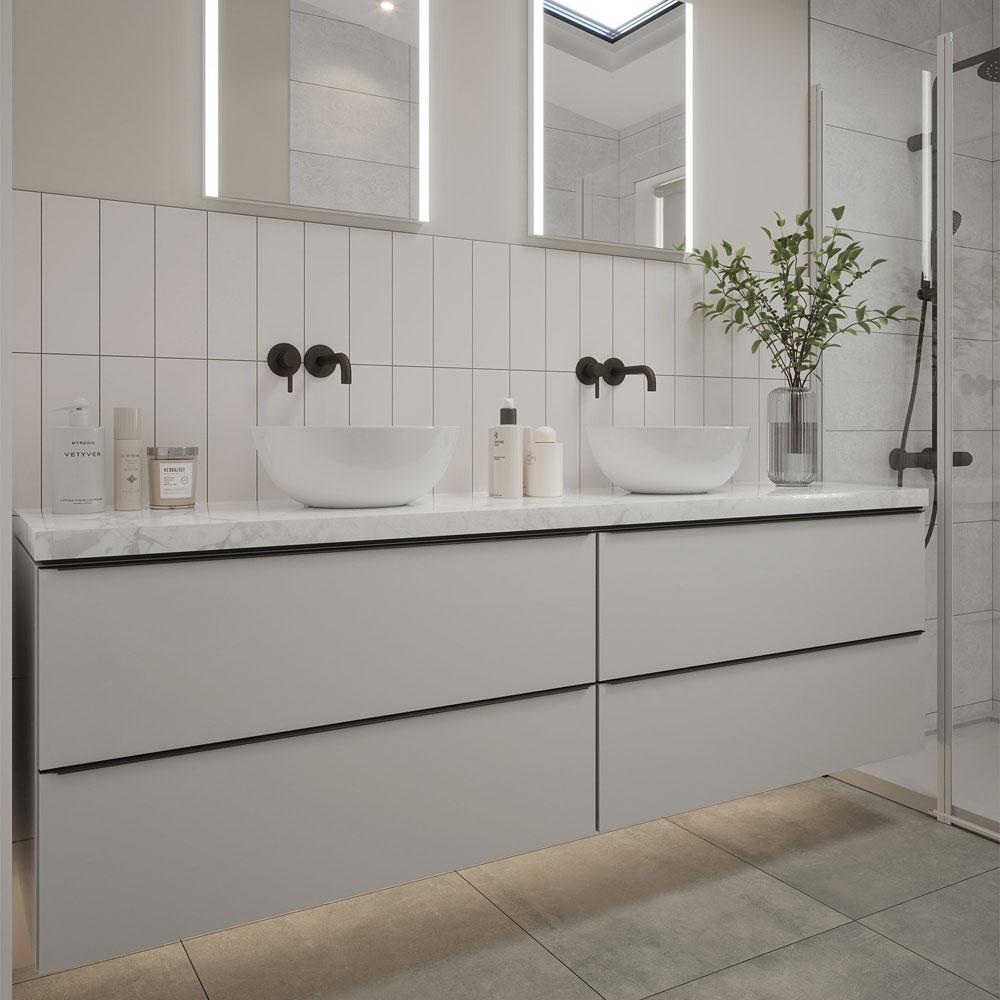 Chroma Bone Satin Glazed Ceramic Wall Tile - 300mm x 100mm