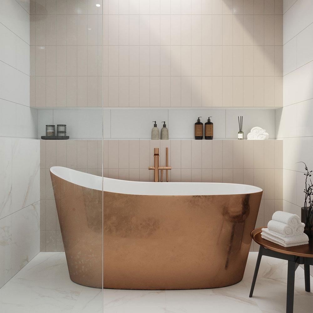 Chroma Pebble Satin Glazed Ceramic Wall Tile - 300mm x 100mm