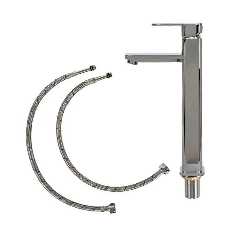 Chrome Tall Square Counter Mounted Tap for Bathrooms - 310mm | Drainage ...
