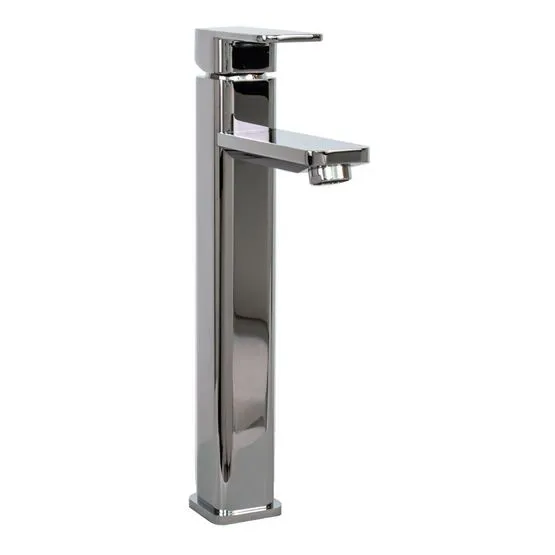 Chrome Tall Square Counter Mounted Tap for Bathrooms - 310mm | Plumbing ...