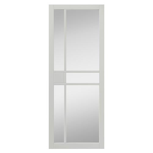 JB Kind Urban Industrial City Fully Finished White Clear Glass Internal Door - 1981mm x 838mm (78 inch x 33 inch)
