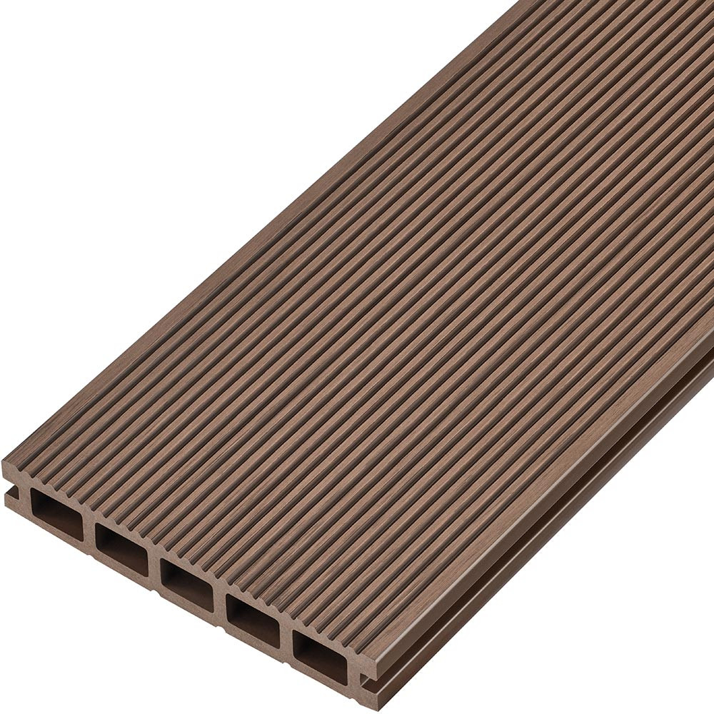 Cladco Hollow Composite Decking Board 4m Coffee Brown Drainage