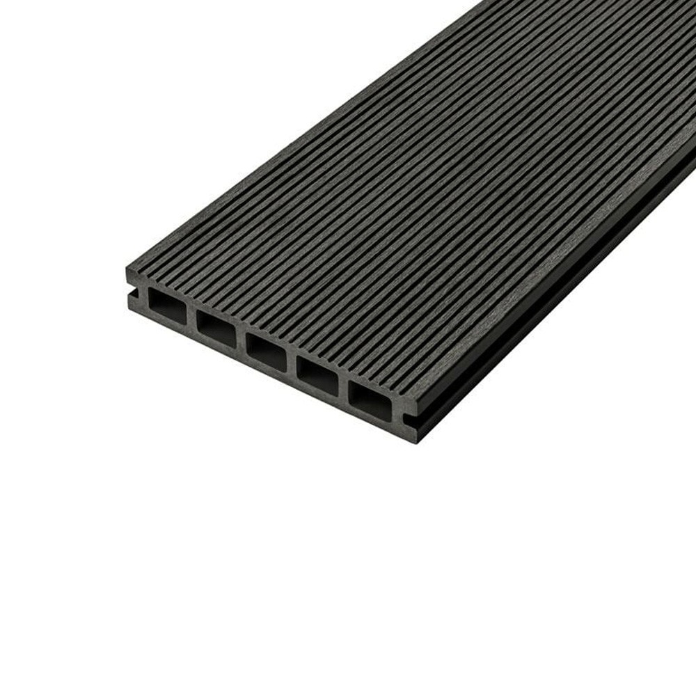 Cladco Woodgrain Hollow Composite Decking Board 2.4m - Charcoal ...