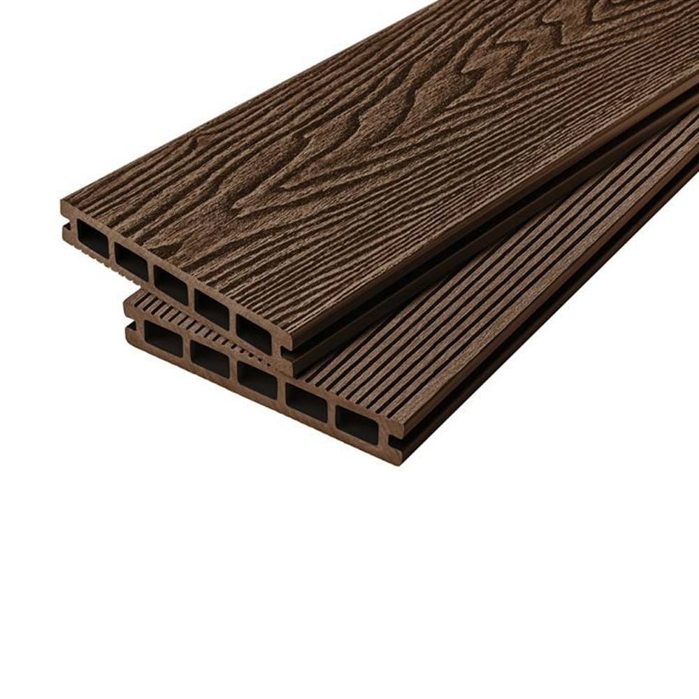 cladco_woodgrain_hollow_composite_decking_board_2.4m_coffee_brown_primary