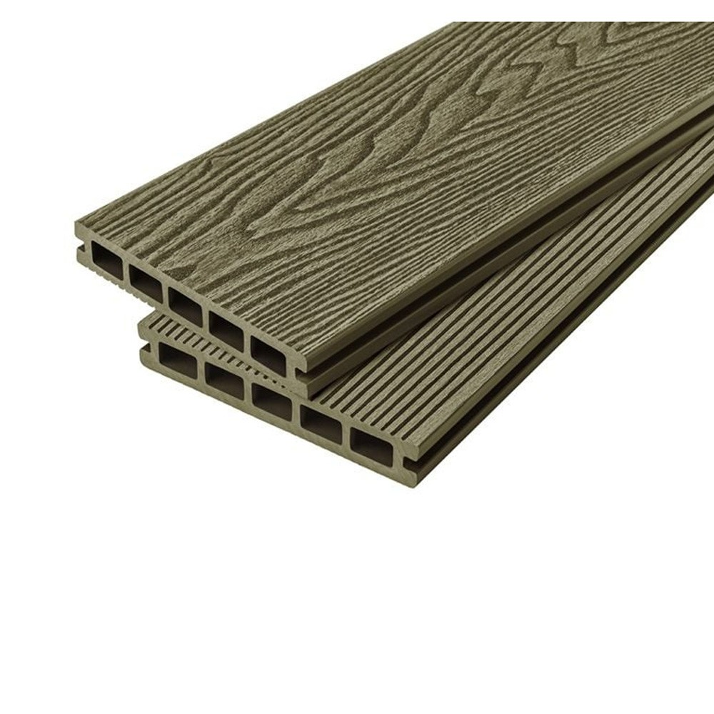cladco_woodgrain_hollow_composite_decking_board_2.4m_olive_green_primary