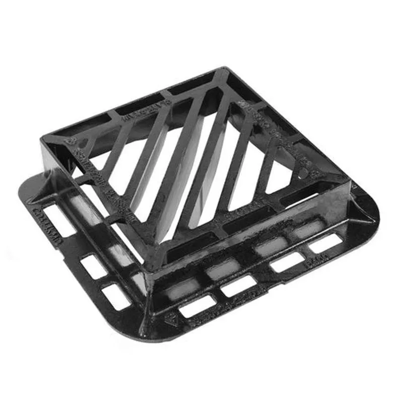 Triangular Grid Drain Clark Drain Cast Iron Double Triangular Kerbside Gully Grid and Frame ...