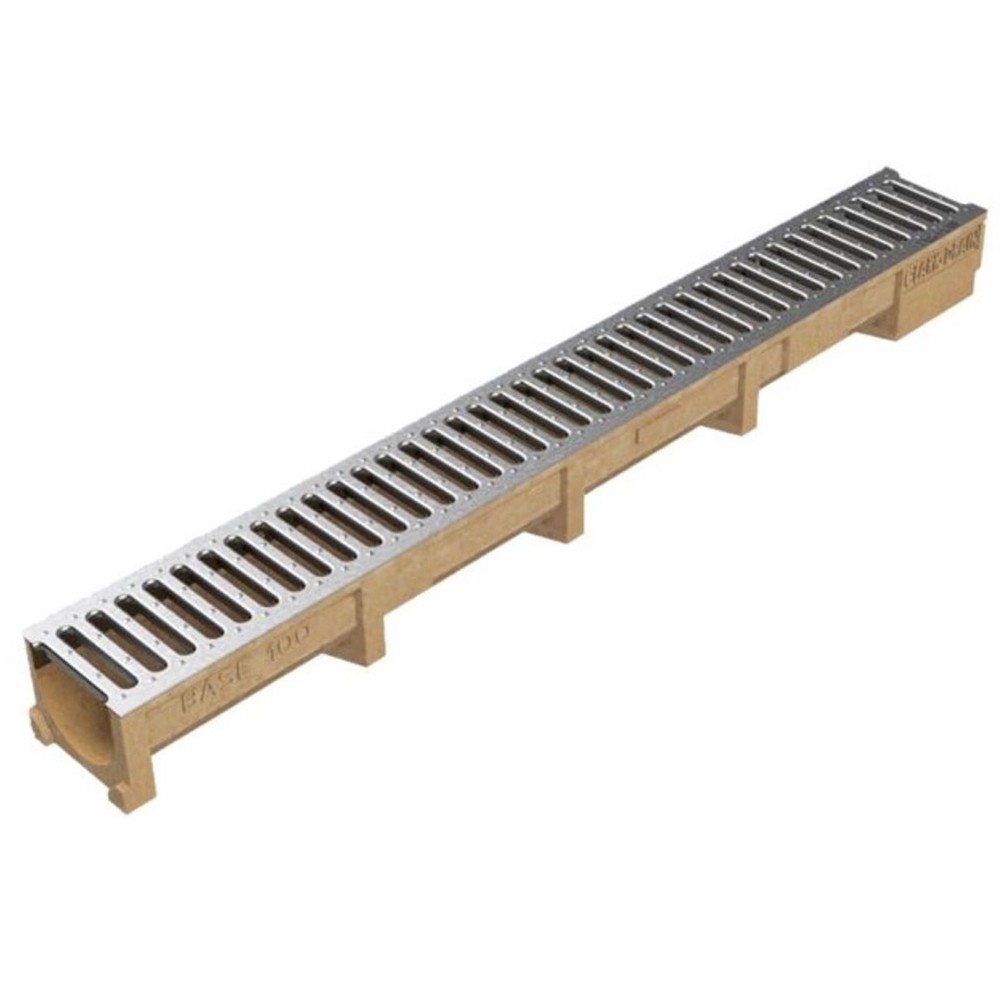 Clark Drain Galvanised Steel A15 Low Profile Channel Drain 1000mm x 120mm x 75mm