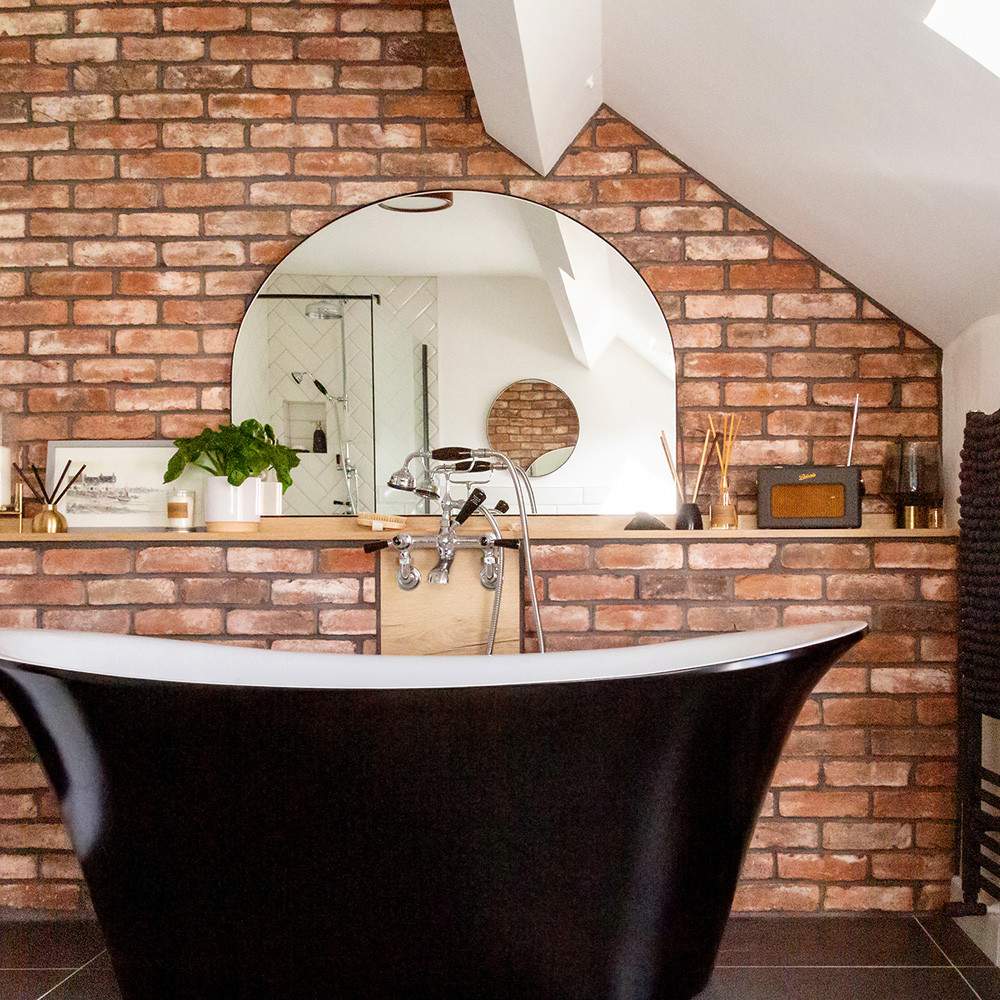 The Brick Tile Company Classic Red Blend 4 Textured Brick Slip Wall & Floor Tile - Sample Clay Brick