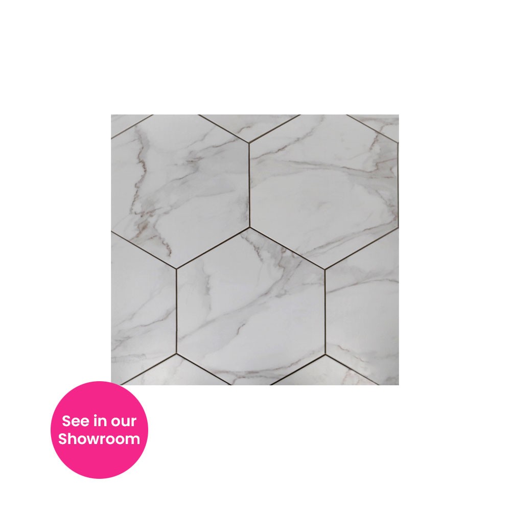 Comino Gold Marble Effect Hexagon Porcelain Wall & Floor Tile 480mm x