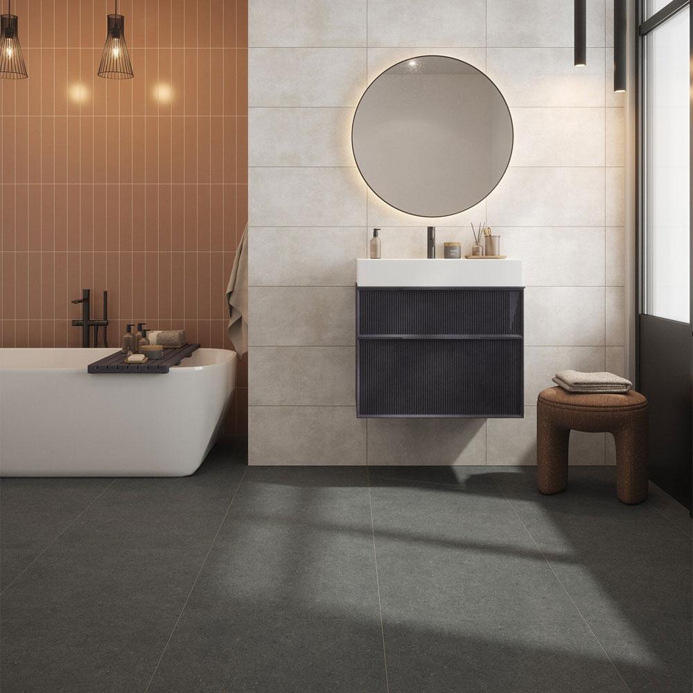 Contempo Limestone Coal Grip Porcelain Wall & Floor Tile - 600mm x 300mm