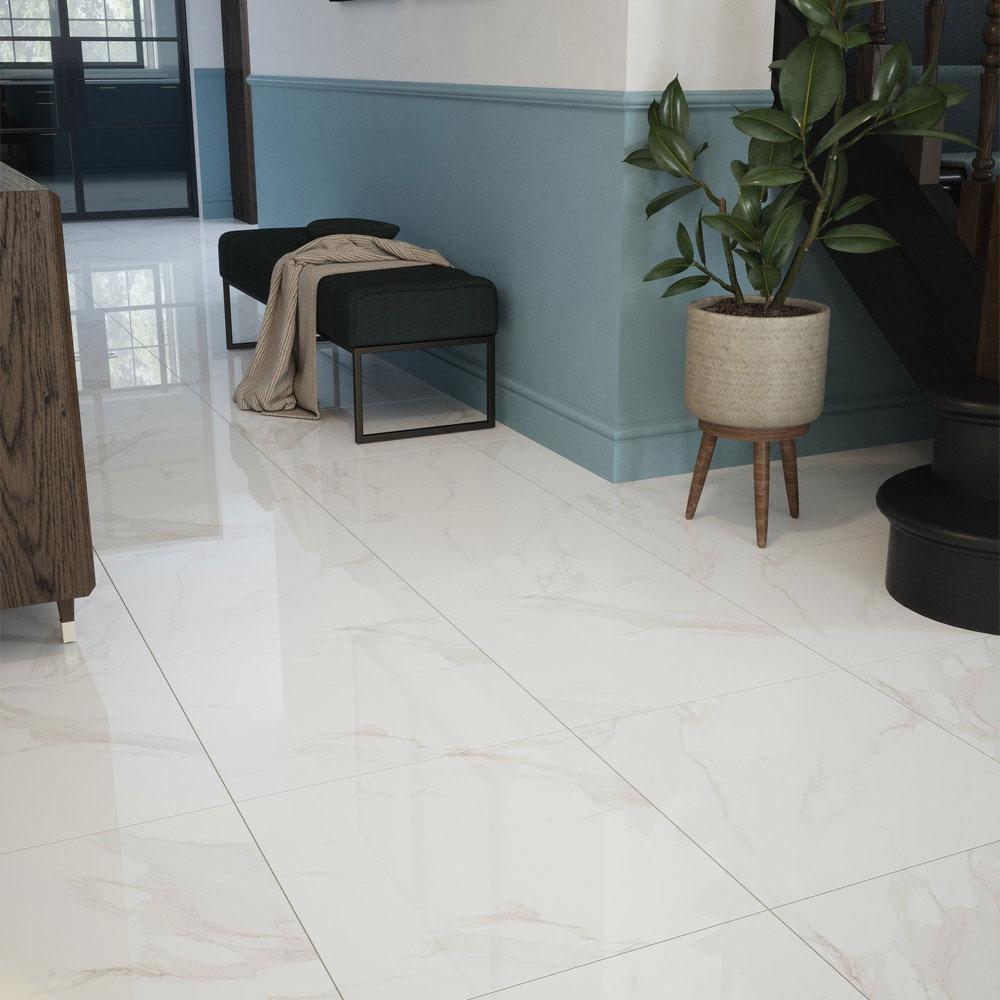 contempo statuario white marble polished porcelain wall  floor tile single tile