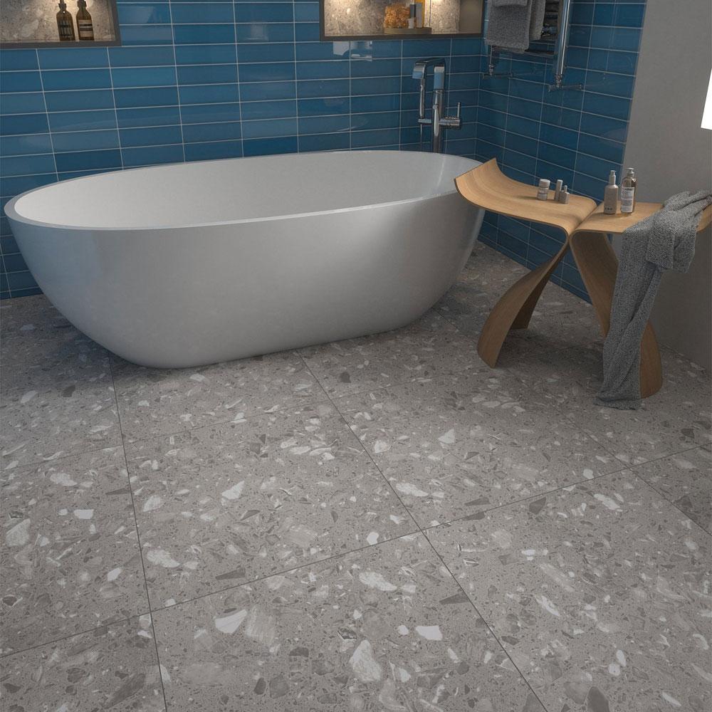 contempo terrazzo ash grip porcelain wall  floor tile single tile