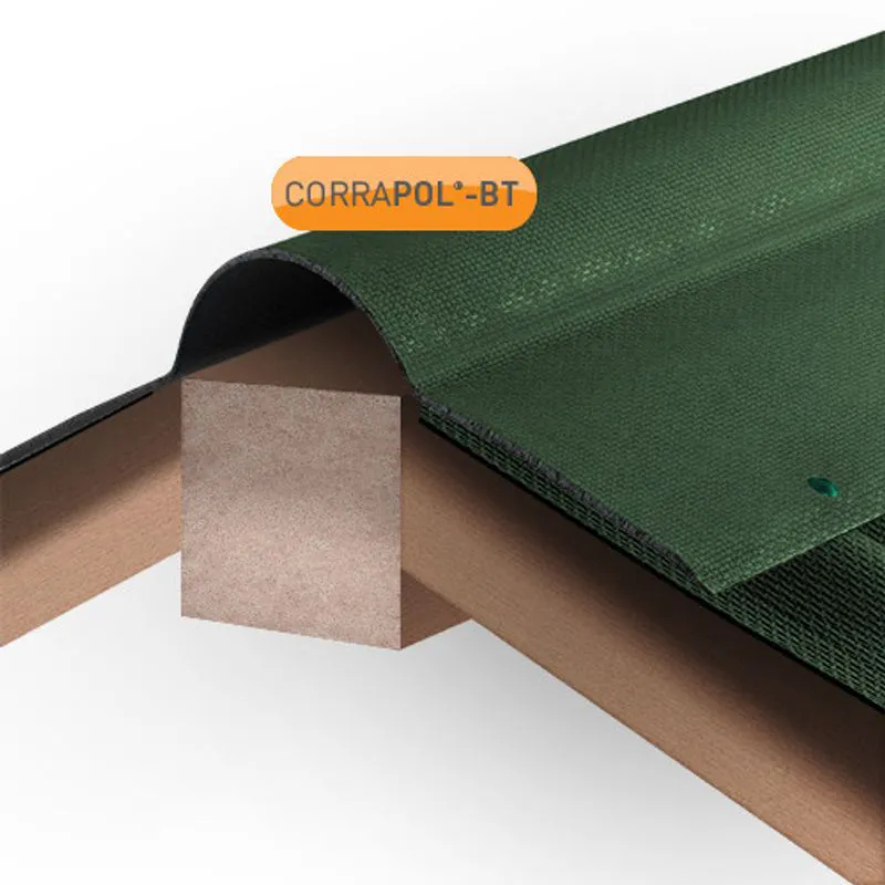 Corrapol Ridge Capping CORRAPOL-BT Corrugated Bitumen Ridge - Green | Roofing Superstore®