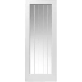 JB Kind Cottage White Primed 1 Light Clear Glass Internal Door