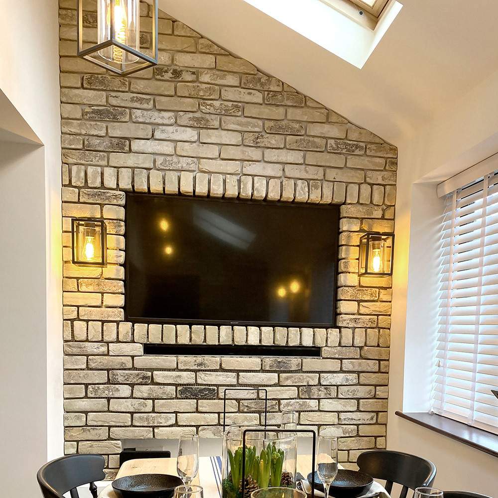 The Brick Tile Company Cream Blend 10 Textured Brick Slip Wall & Floor Tile - Sample Clay Brick