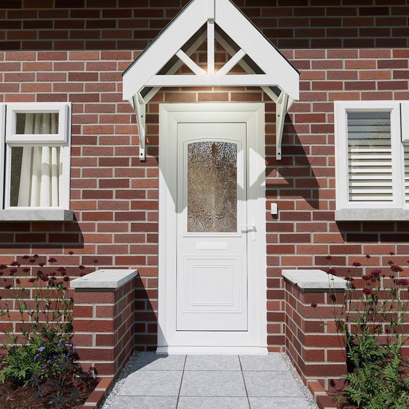 Crystal Balmoral 2 Panel White UPVC Obscure Glass Front Door Door Crystal Balmoral 2 Panel White UPVC Obscure Glass Front Door Door