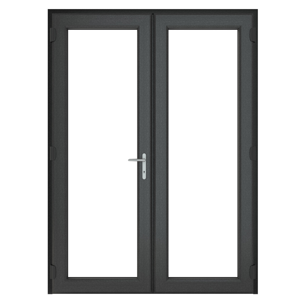 Crystal uPVC French Door Grey Left Handed with Clear Glazing & Cill