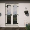 Crystal Left Hand Opening Agate Grey/White uPVC Clear Double Glazed French Door