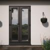 Crystal Left Hand Opening Black/White uPVC Clear Triple Glazed French Door