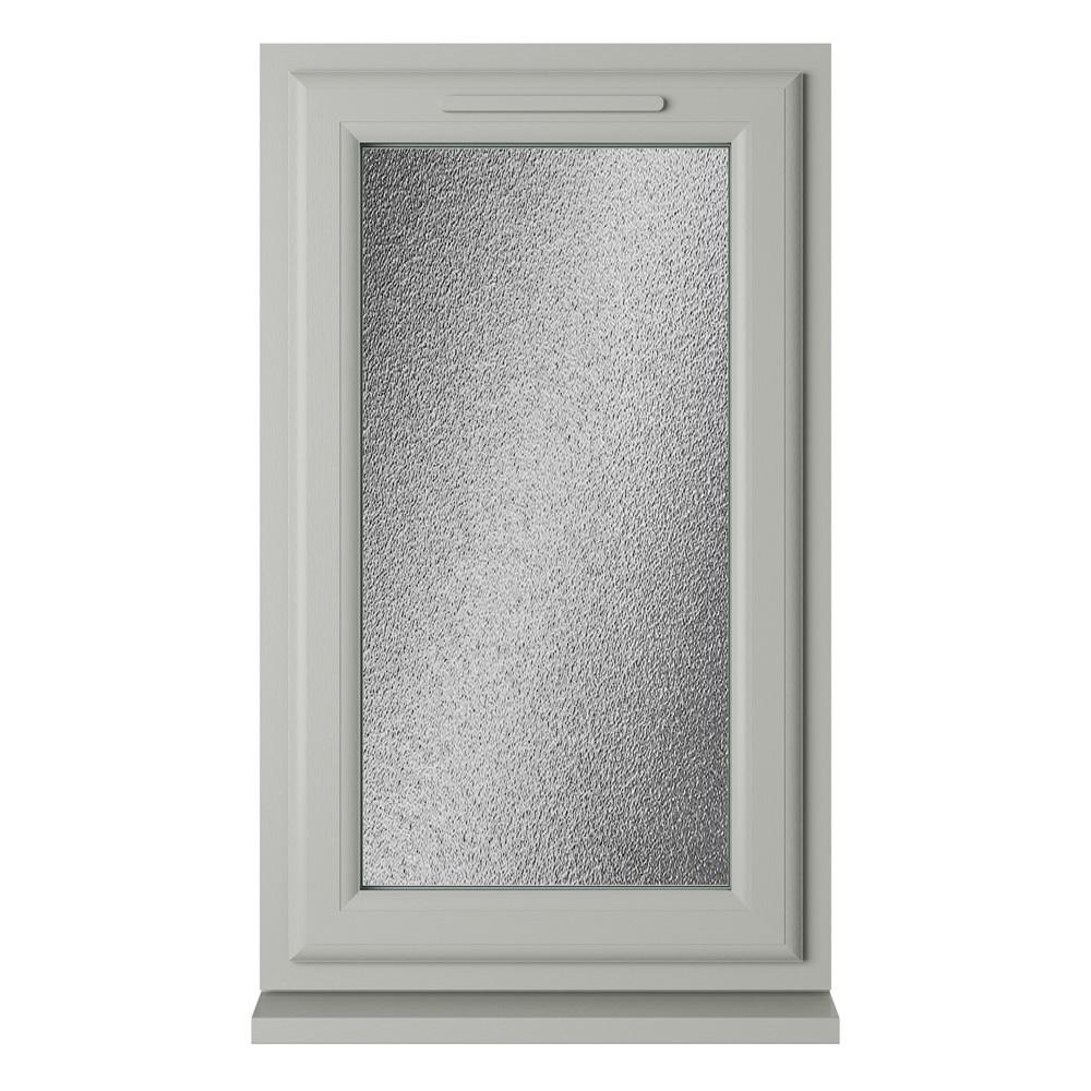 Crystal Left Hand Side Hung Agate Grey/White uPVC Obscure Double Glazed Window