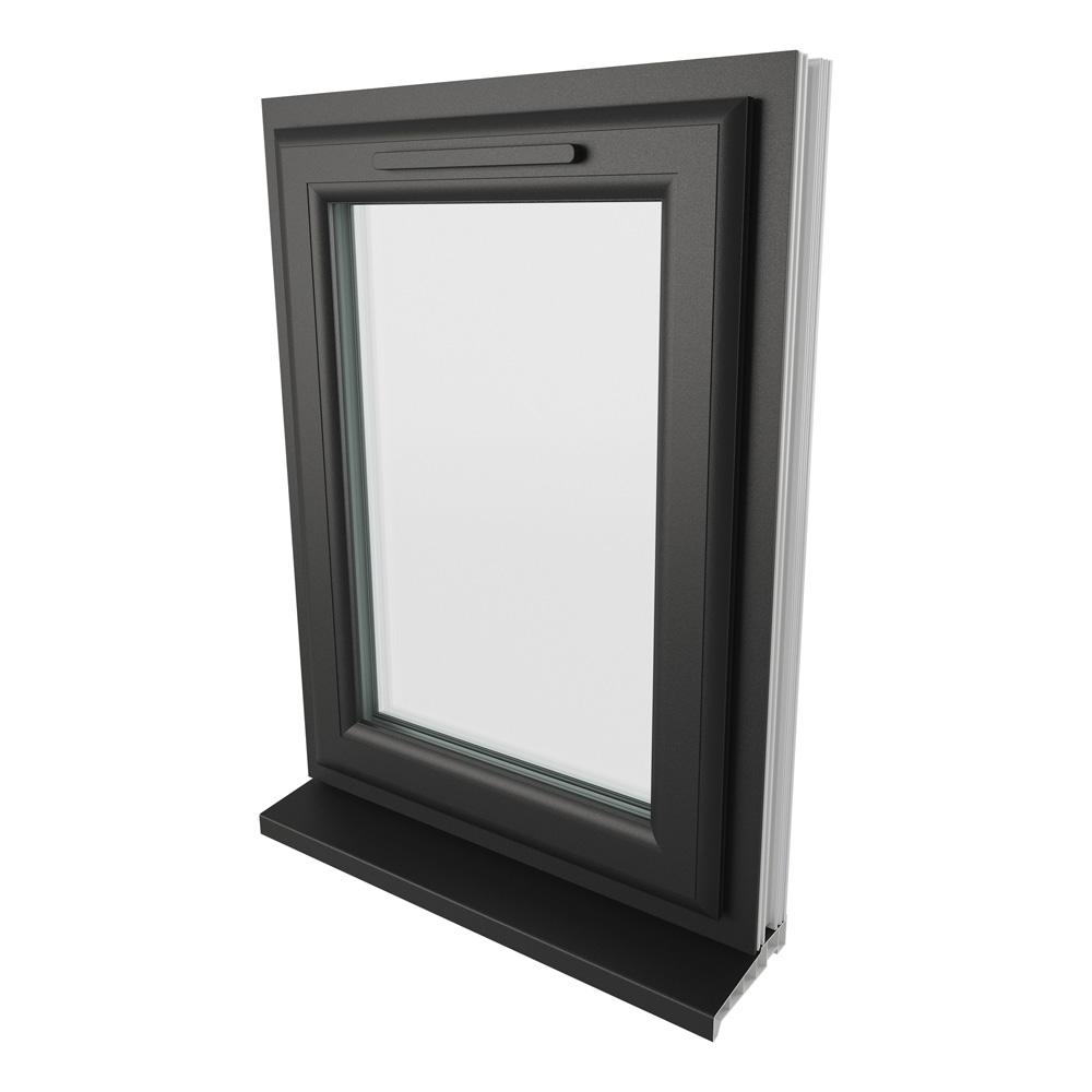 Crystal Left Hand Side Hung Black/White uPVC Clear Triple Glazed Window ...