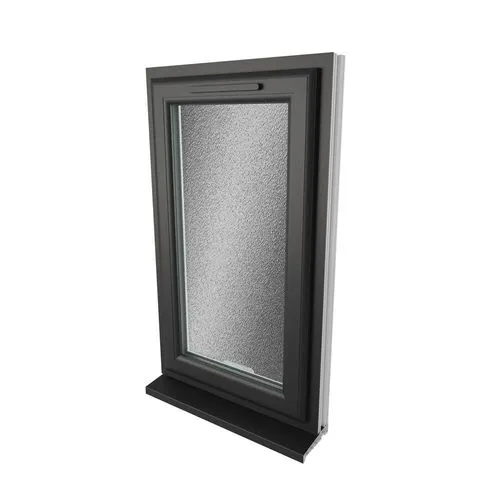 Crystal Left Hand Side Hung Black/White uPVC Obscure Double Glazed ...
