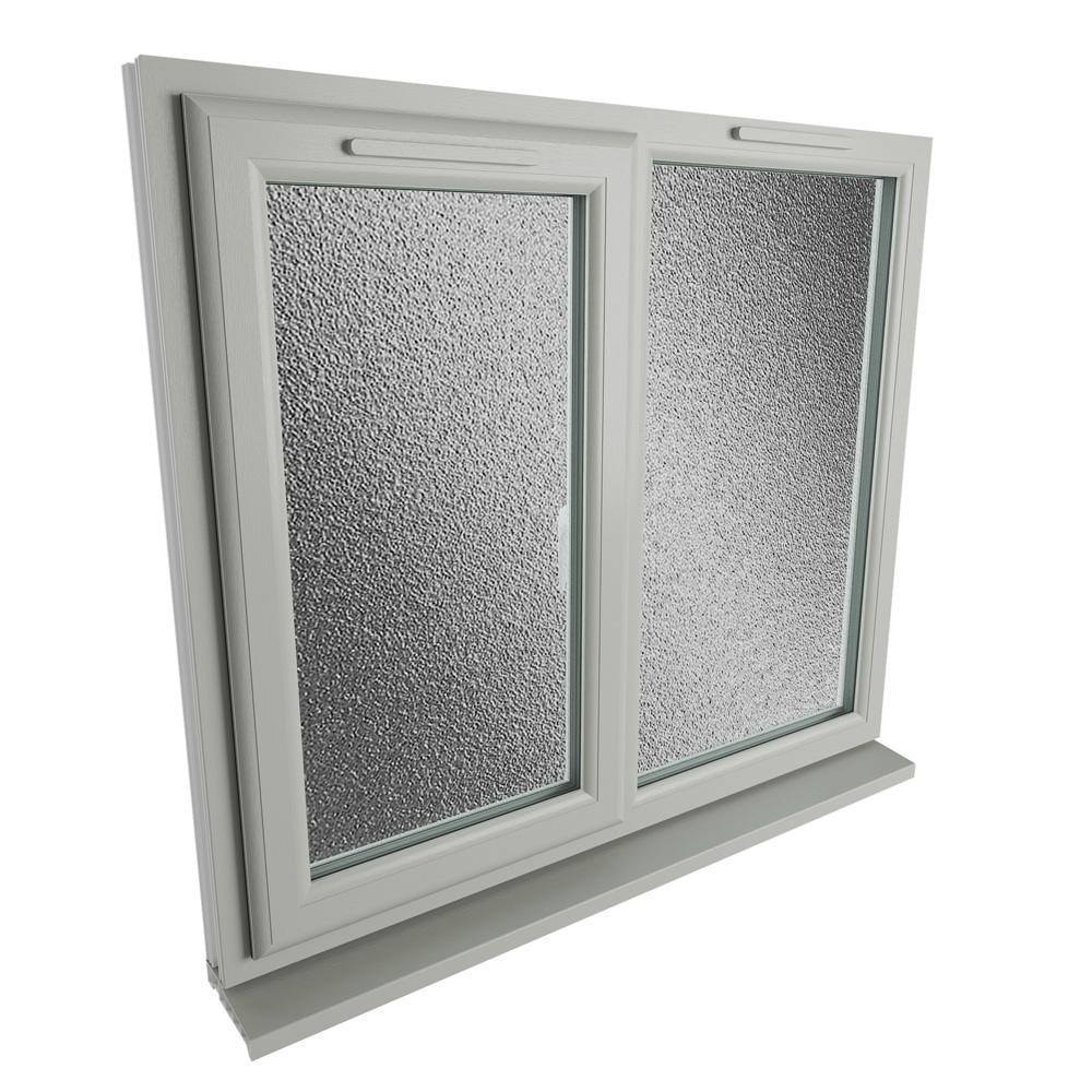 Crystal Left Hand Side Hung with Fixed Light Agate Grey/White uPVC ...