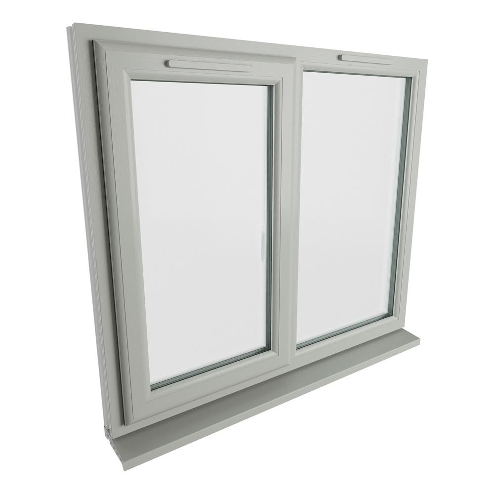 Crystal Left Hand Side Hung with Fixed Light Agate Grey/White uPVC ...