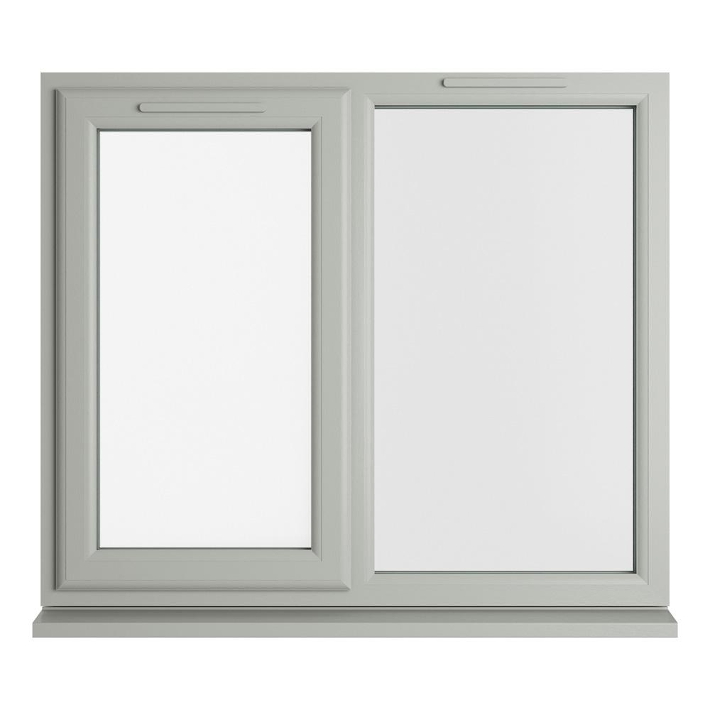 Crystal Left Hand Side Hung with Fixed Light Agate Grey/White uPVC Clear Double Glazed Window