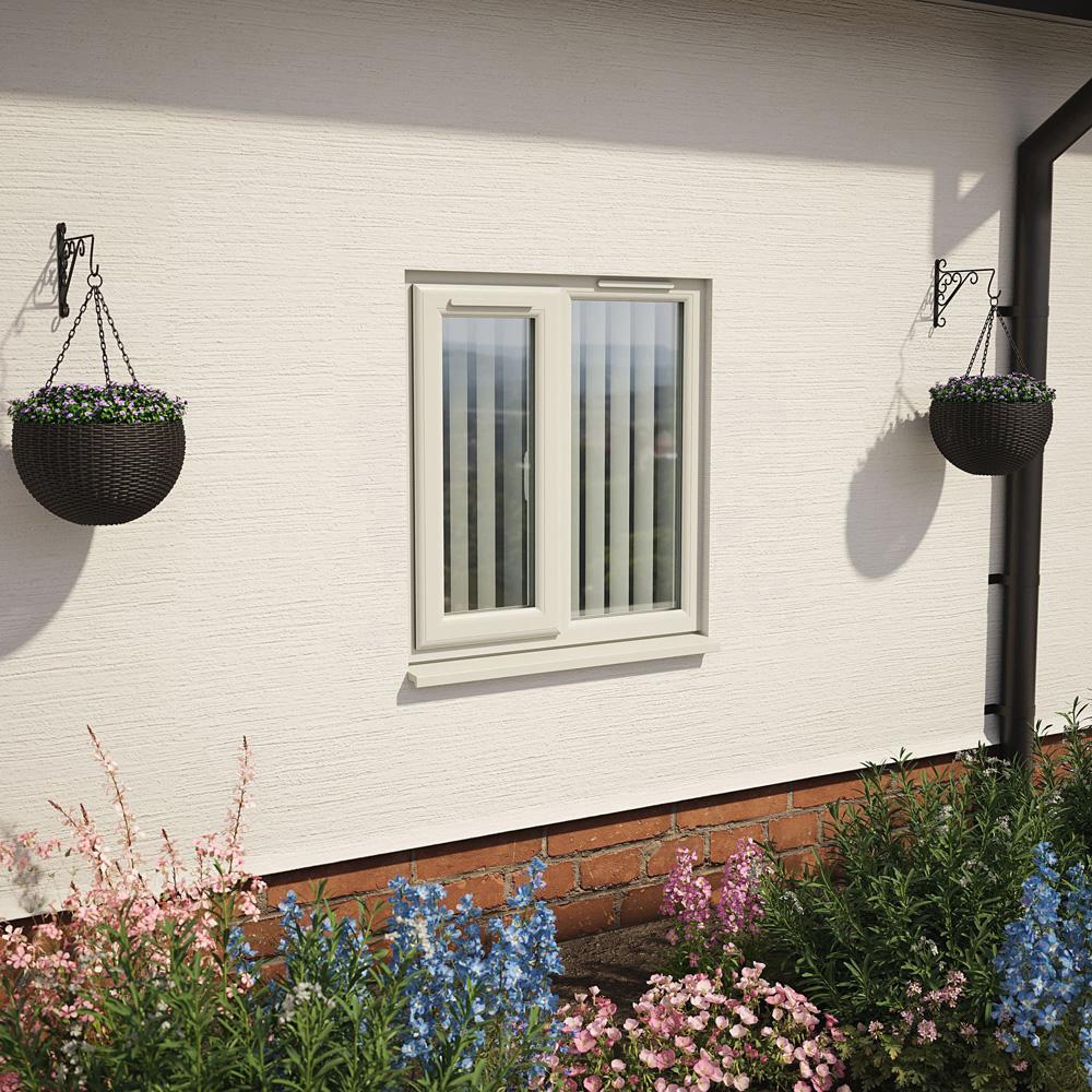 Crystal Left Hand Side Hung with Fixed Light Agate Grey/White uPVC ...