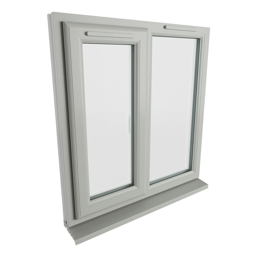 Crystal Left Hand Side Hung with Fixed Light Agate Grey/White uPVC ...