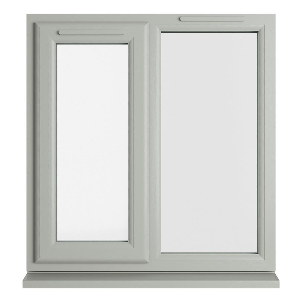 Crystal Left Hand Side Hung with Fixed Light Agate Grey/White uPVC ...