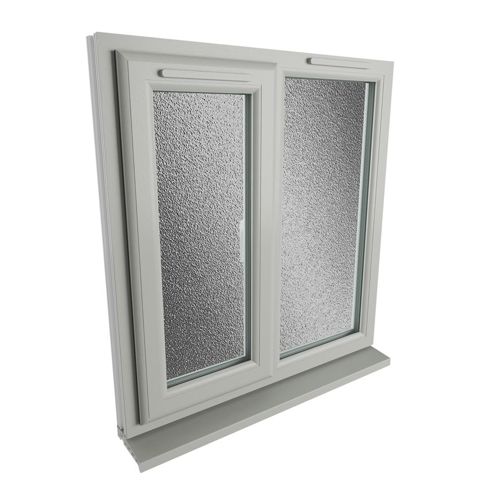 Crystal Left Hand Side Hung with Fixed Light Agate Grey/White uPVC ...