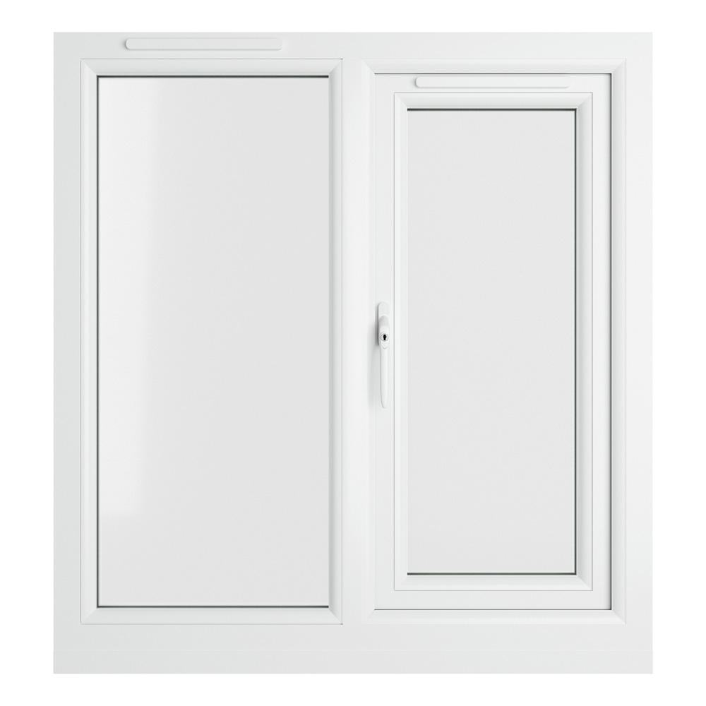 Crystal Left Hand Side Hung with Fixed Light Black/White uPVC Clear ...