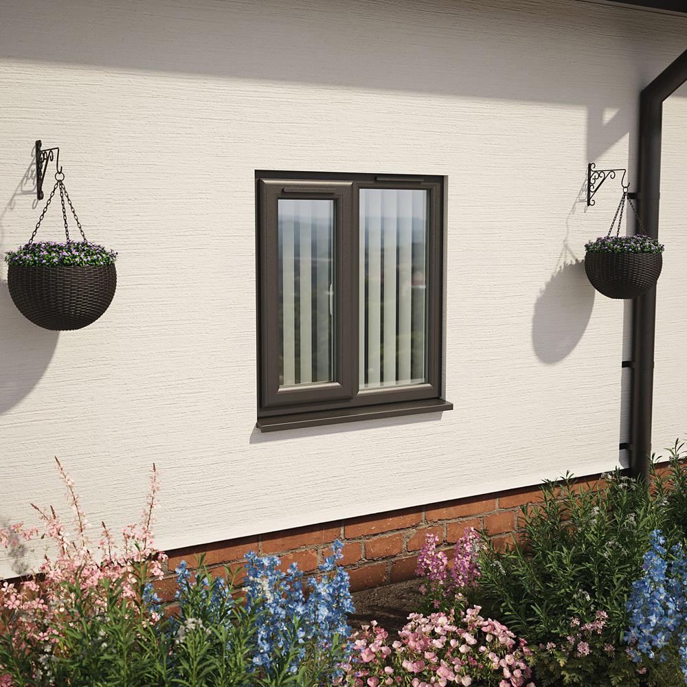 Crystal Left Hand Side Hung with Fixed Light Black/White uPVC Clear ...