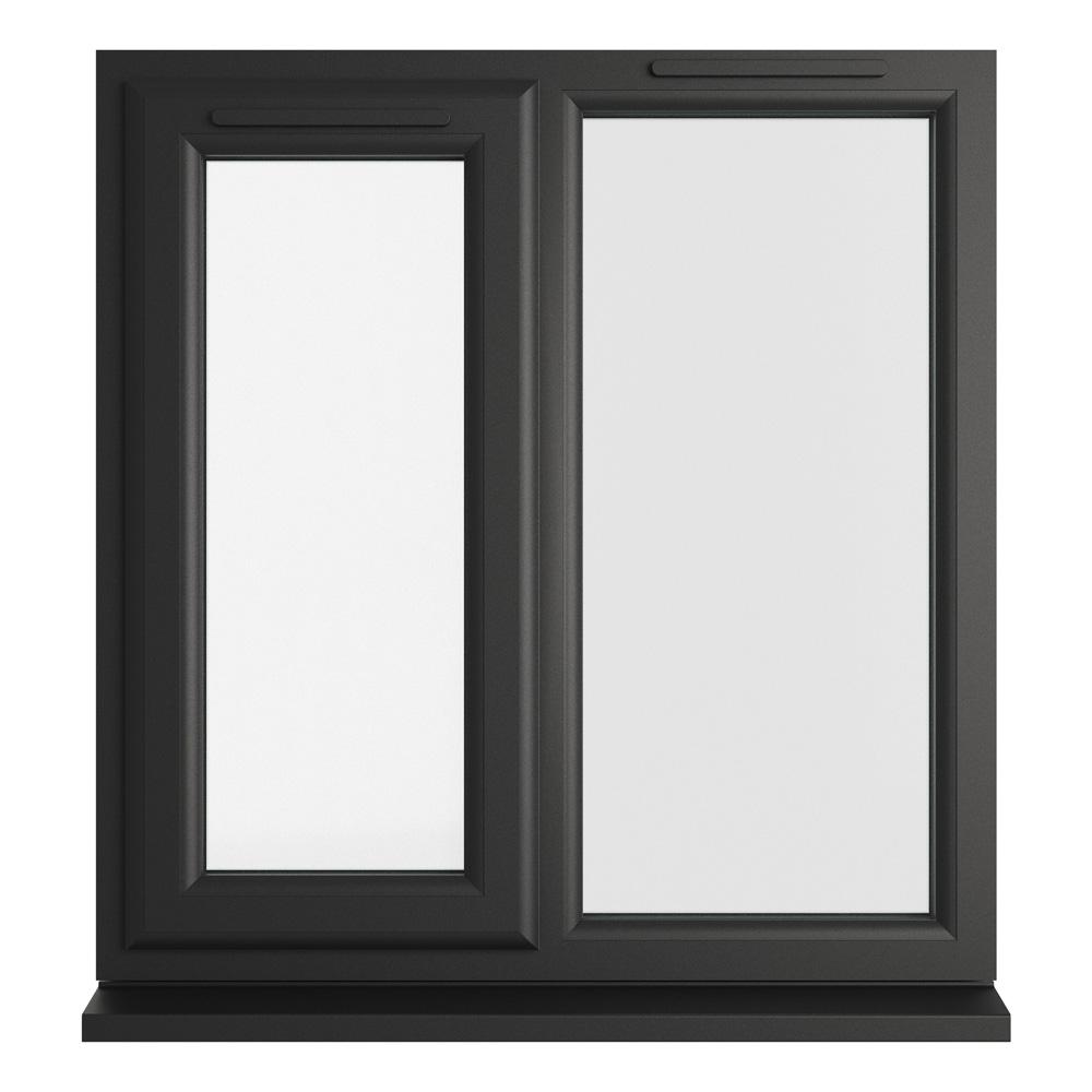 Crystal Left Hand Side Hung with Fixed Light Black/White uPVC Clear ...
