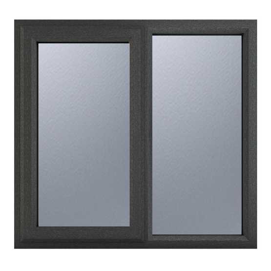 Left Hand On Window Crystal Left Hand Side Hung with Fixed Light Grey uPVC Casement Obscure ...