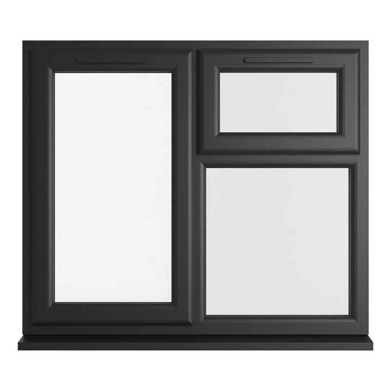 Crystal Left Hand Side Hung with Top Opening Over Fixed Light Black ...