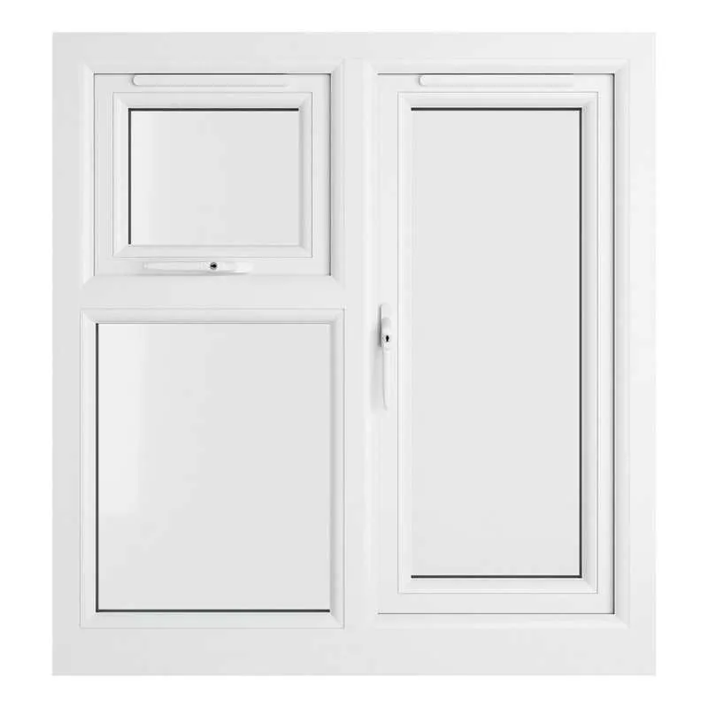 Left Hand On Window Crystal Left Hand Side Hung with Top Opening Over Fixed Light Black ...