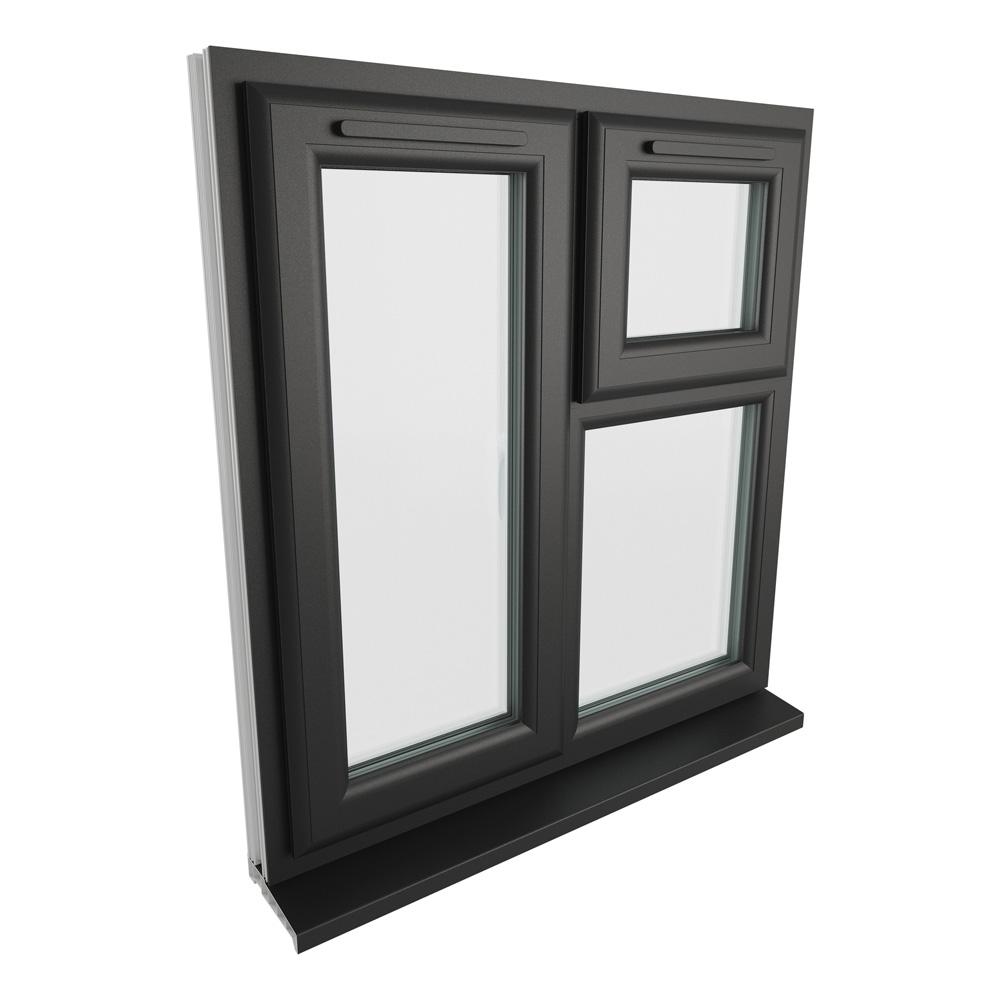 Crystal Left Hand Side Hung with Top Opening Over Fixed Light Black ...