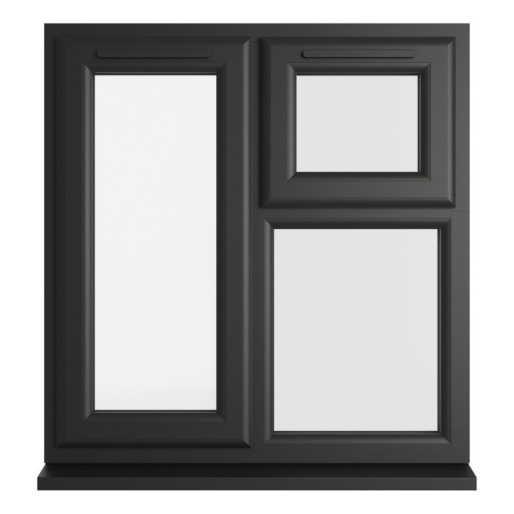 Crystal Left Hand Side Hung with Top Opening Over Fixed Light Black ...