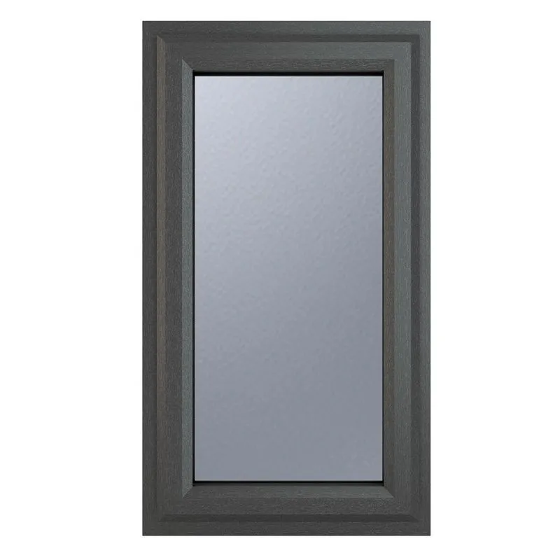 Crystal Right Hand Side Hung Grey uPVC Casement Obscure Double Glazed ...