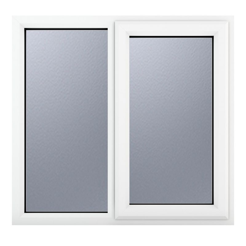 Crystal Right Hand Side Hung With Fixed Light White UPVC Casement crystal-right-hand-side-hung-with-fixed-light-white-upvc-casement