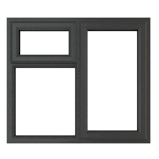 Hand Over Window Crystal Right hand Side hung with Top Opening, Over Fixed Light Grey ...